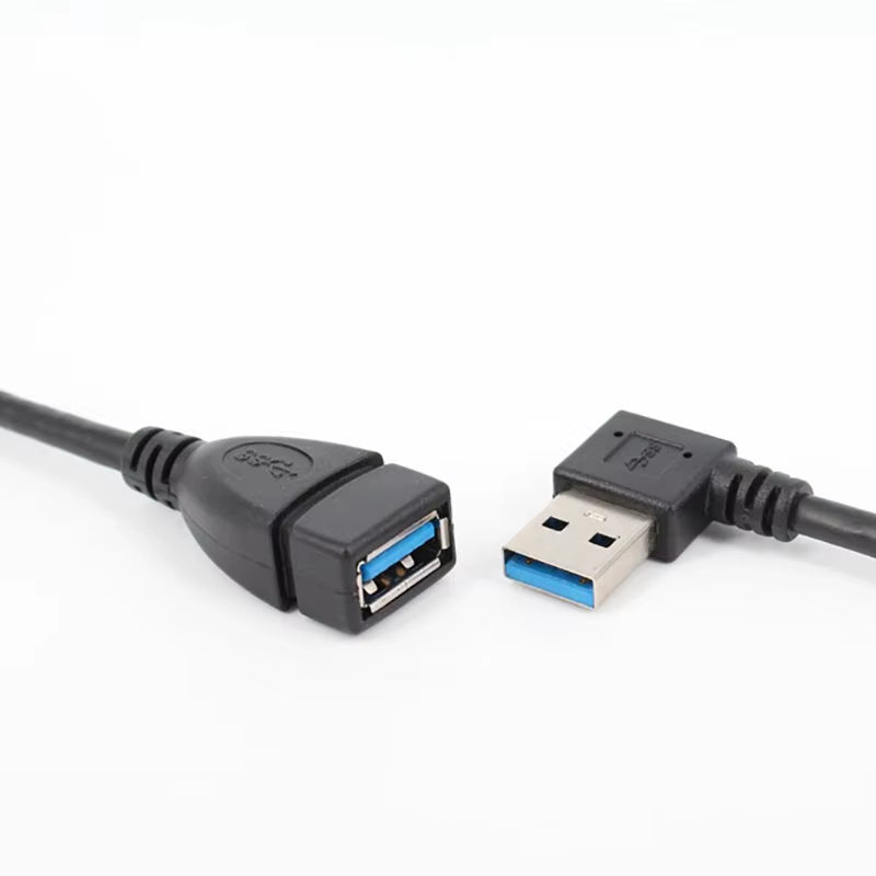 USB 3.0 Right / Left /Up/Down Angle 90 Degree Extension Cable Male to Female Adapter Cord USB Cables Extension Cord