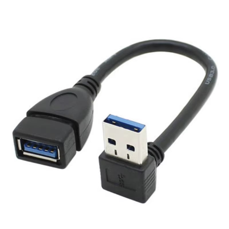USB 3.0 Right / Left /Up/Down Angle 90 Degree Extension Cable Male to Female Adapter Cord USB Cables Extension Cord