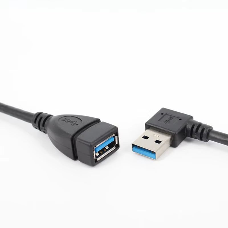 USB 3.0 Right / Left /Up/Down Angle 90 Degree Extension Cable Male to Female Adapter Cord USB Cables Extension Cord