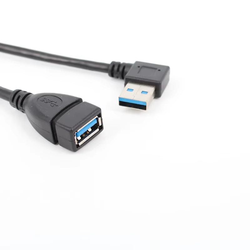 USB 3.0 Right / Left /Up/Down Angle 90 Degree Extension Cable Male to Female Adapter Cord USB Cables Extension Cord